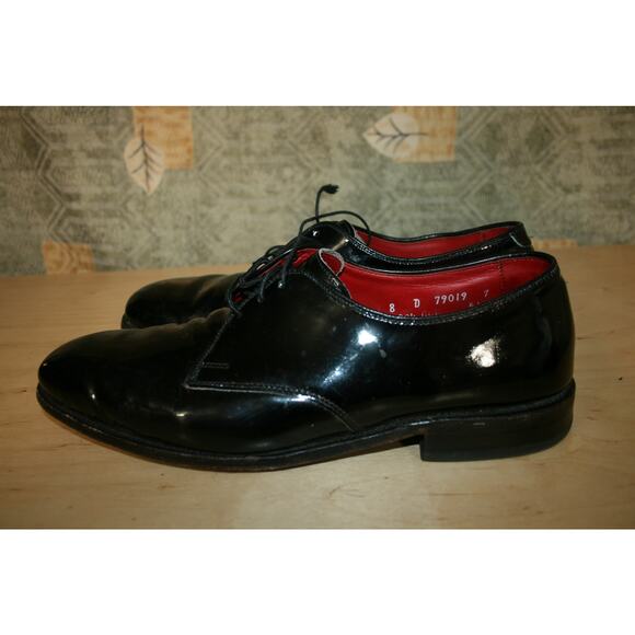 Allen Edmonds Spencer Black Patent Leather Oxfords Size 8 D US Men's - Picture 3 of 7